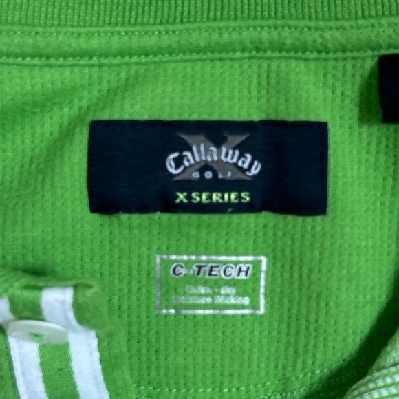 Callaway Golf X series C tech Polo size L Large Green Quick Dry Moisture Wicking - Picture 6 of 7